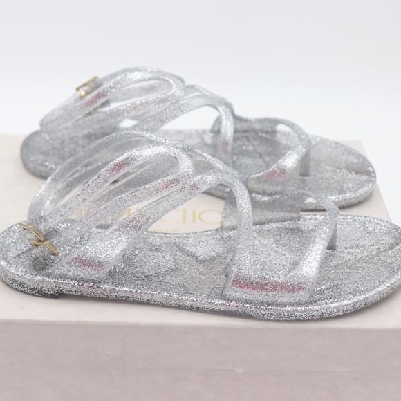 Jimmy Choo Lance Metallic Glitter Jelly Sandals - Picture 5 of 8